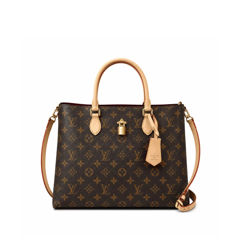 Louis Vuitton Flower Tote Bag Brown With Line Cream 34Cm Main image