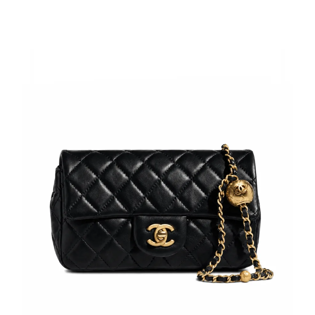 Chanel Lambskin Quilted Mini Rectangular Pearl Crush Flap Black Main image