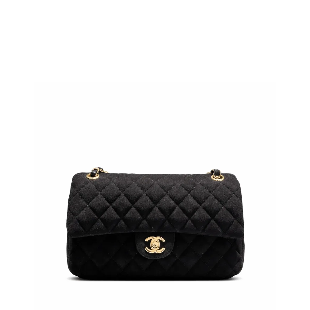 Chanel Jersey Quilted Medium Bijoux Chain Double Flap Black Main image