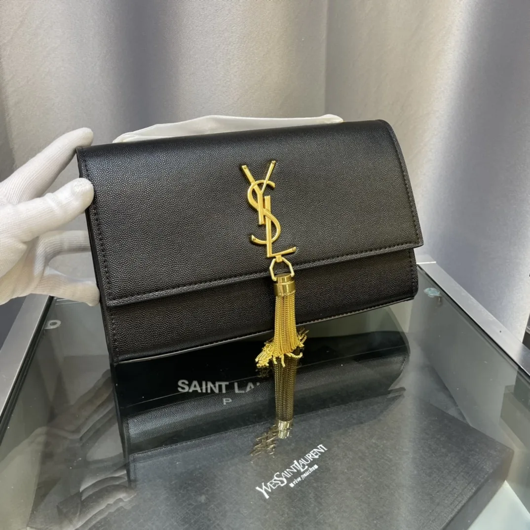 Saint Laurent Kate Medium Chain Bag With Tassel In Grain De Poudre Embossed Leather 354119Bow0J1000 Secondary image