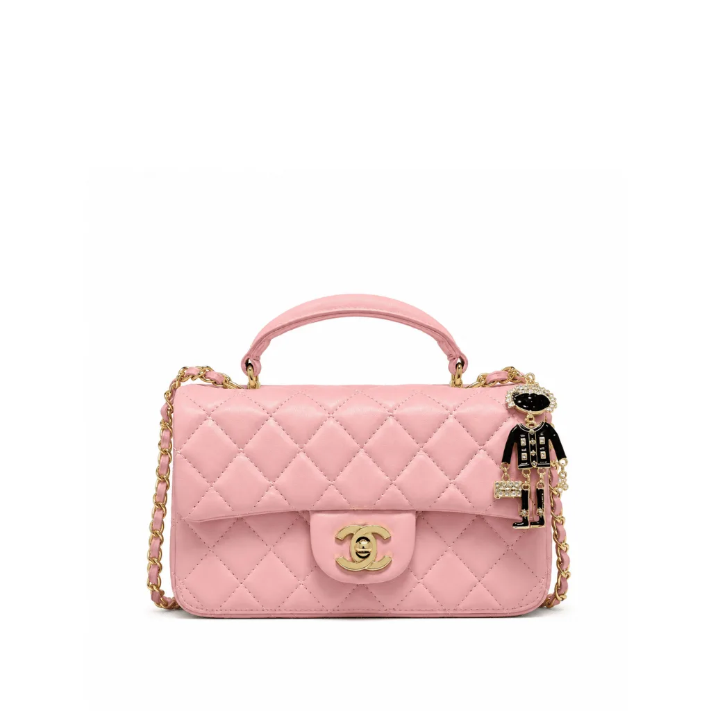 Chanel Mini Flap Bag With Top Handle Lion Charm Pink 21Cm Main image