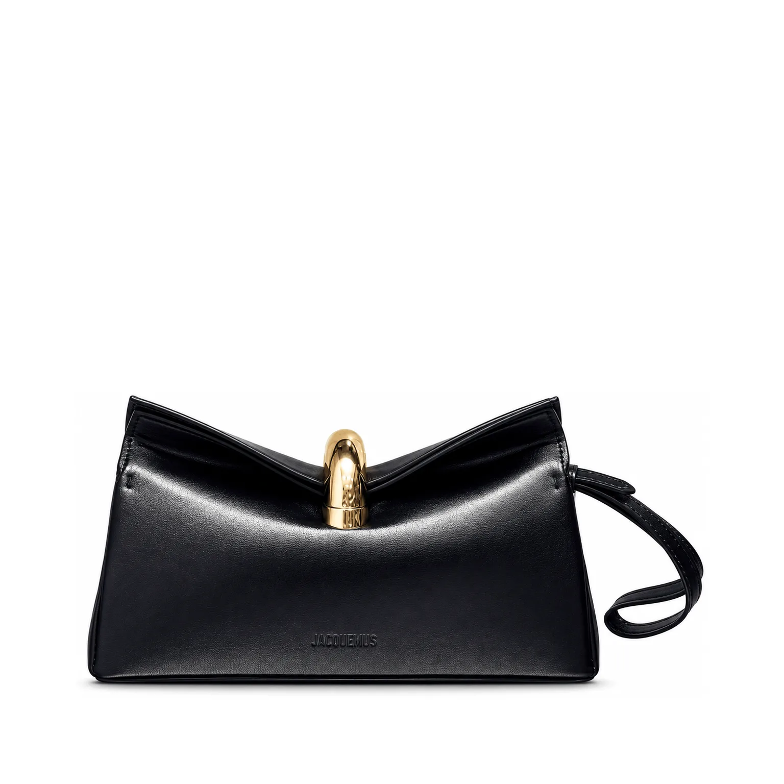 Jacquemus Le Calino Bag Black Smooth Leather Gold-tone Metal Clasp Wristlet Main image