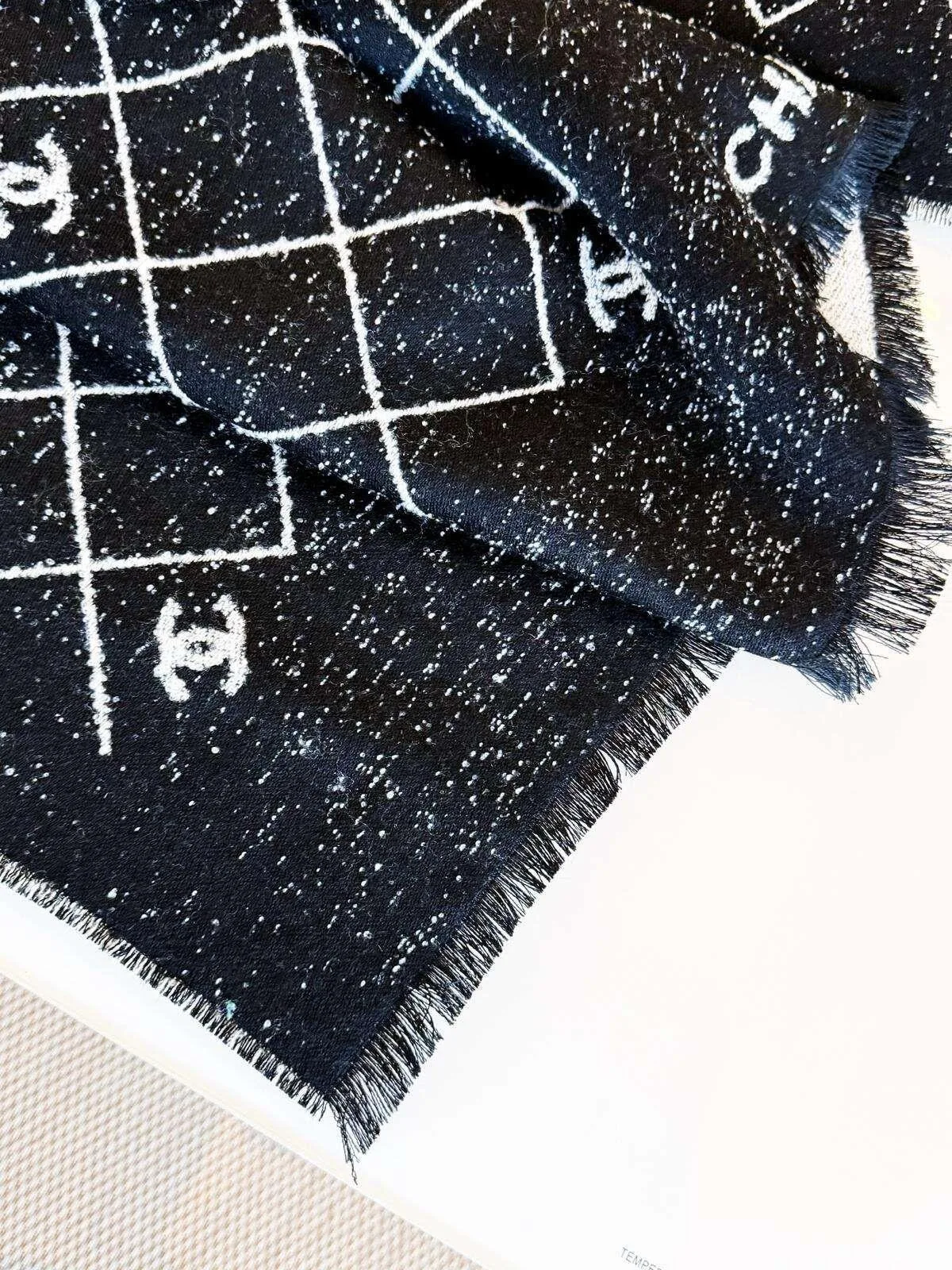 Chanel Scarves Black Grey Cashmere Secondary image