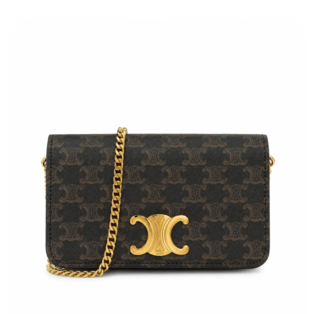 Celine Multipochette In Triomphe Canvas And Calfskin Tan 20Cm 10L972Dqb 04Lu Main image