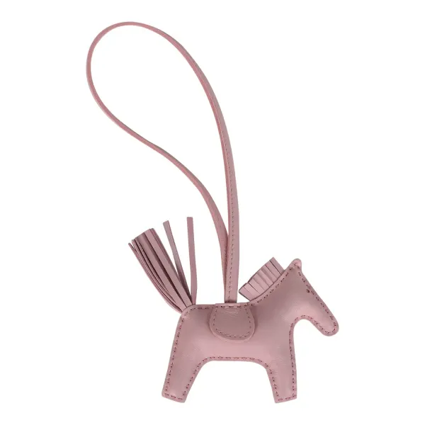 Hermes Rodeo Bag Charm PM Rose Darling Milo Lambskin