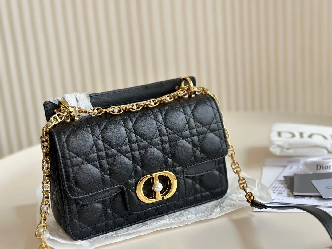 Dior Jolie Small Top Handle Bag Black Cannage Calfskin Secondary image