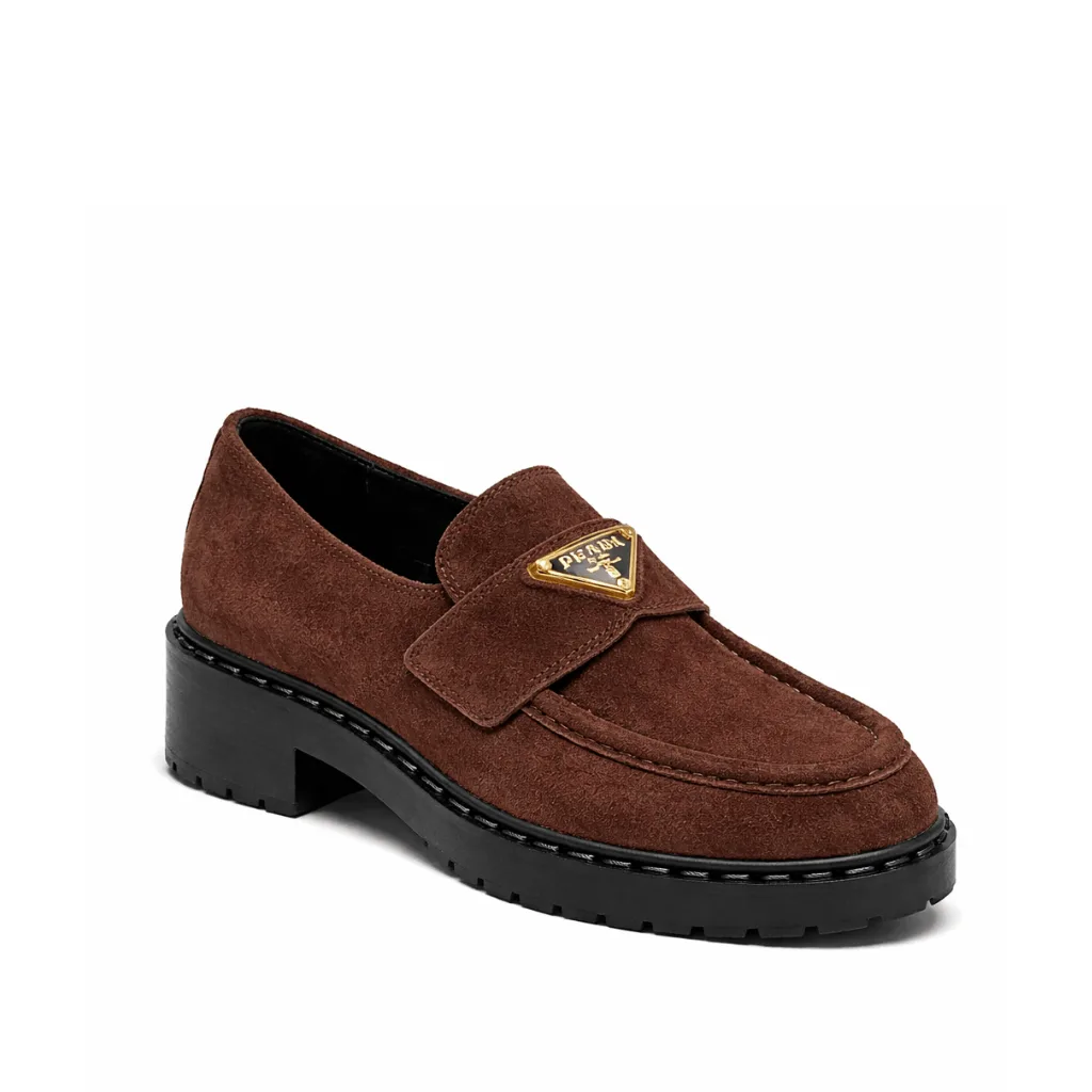 Prada Suede Loafers Chocolate Brown Main image