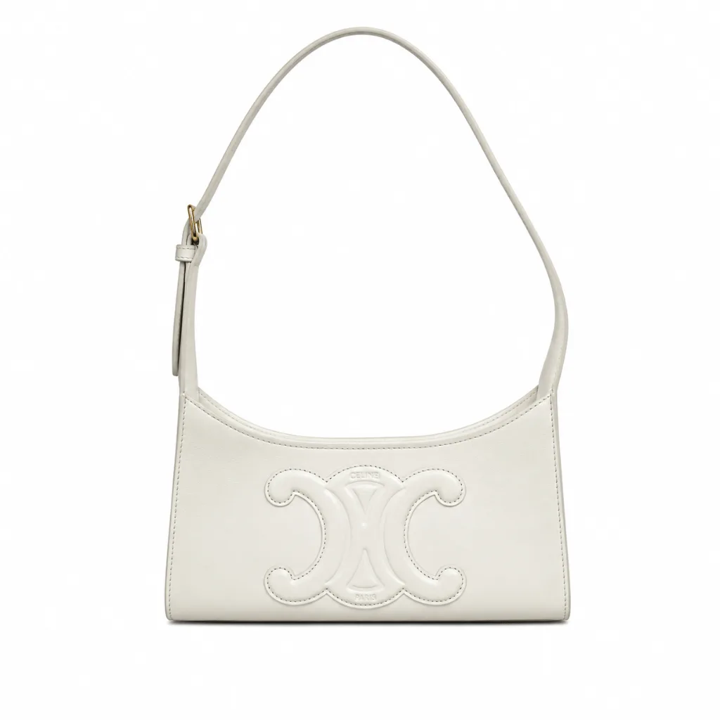 Celine Cuir Triomphe Bags In Smooth Calfskin White 198153 Main image