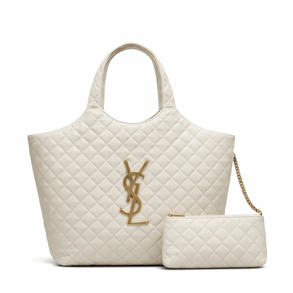 Saint Laurent Icare Shopping Bag In Quilted Lambskin White 40Cm Main image
