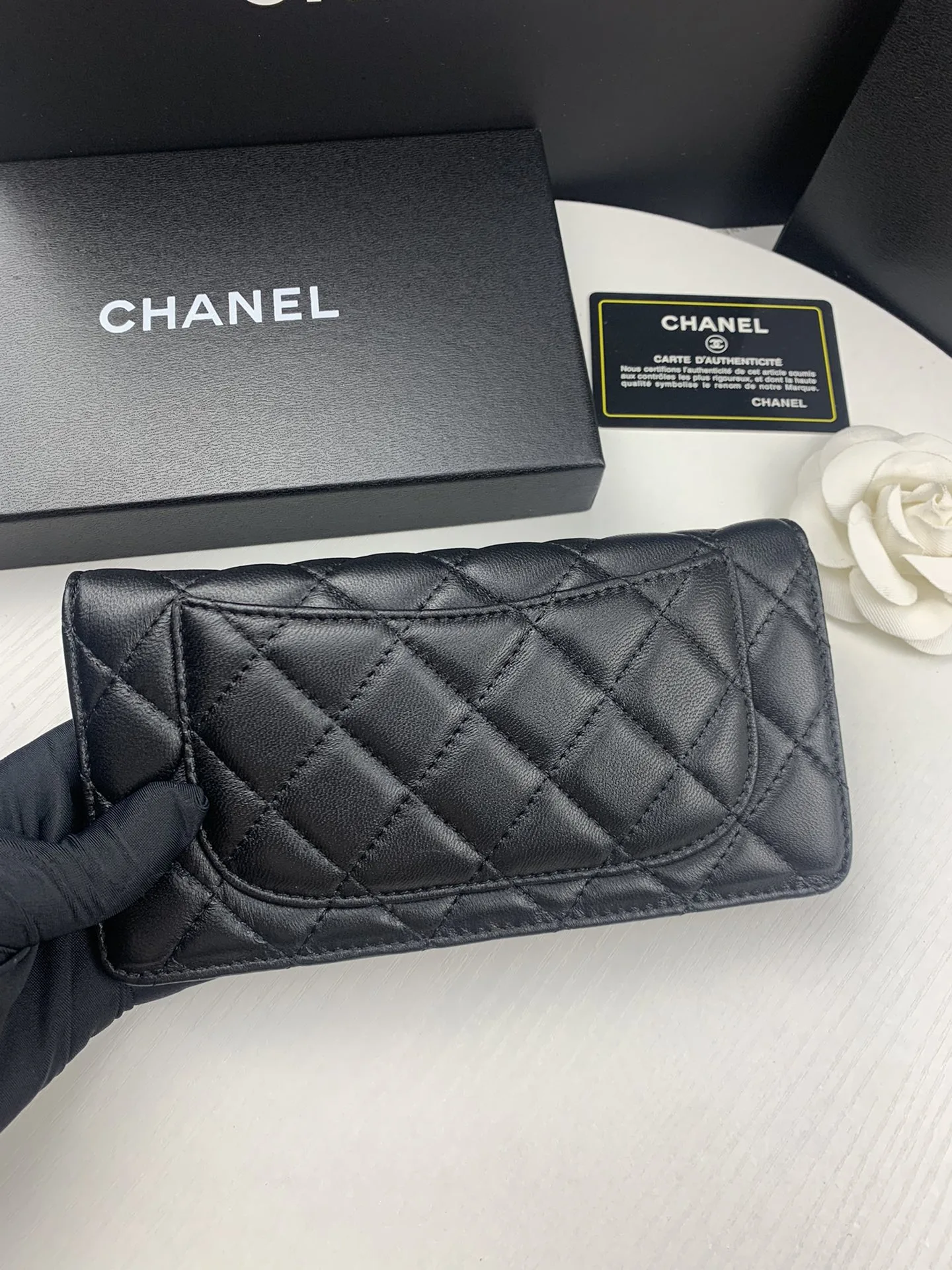 Chanel Black Quilted Lambskin Classic Long Flap Wallet 19.5Cm Secondary image