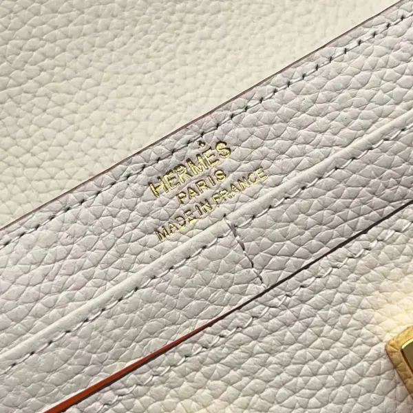 H Constance Compact Cream Leather Wallet