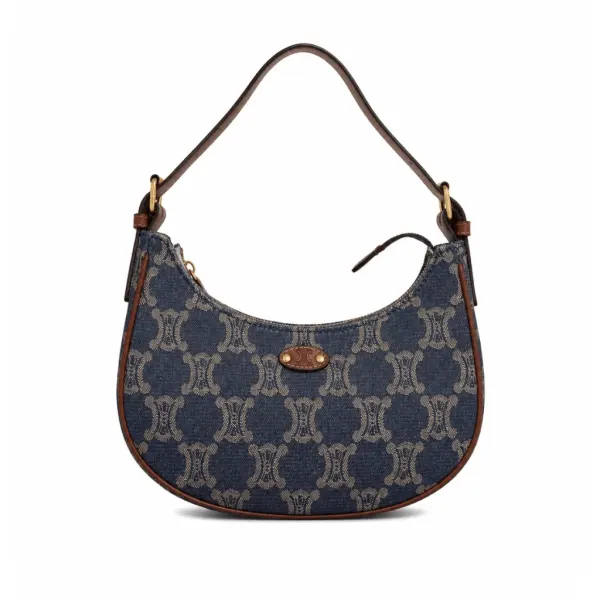 Celine Ava Triomphe Bag Half Moon In Denim Blue 25Cm