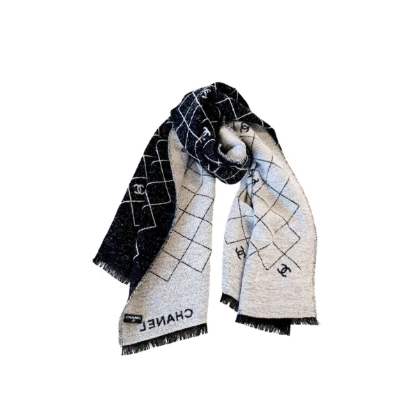 Chanel Scarves Black Grey Cashmere Main image