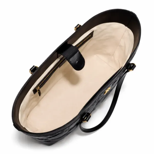Gucci Calfskin GG Matelasse Ophidia Shopping Tote Black