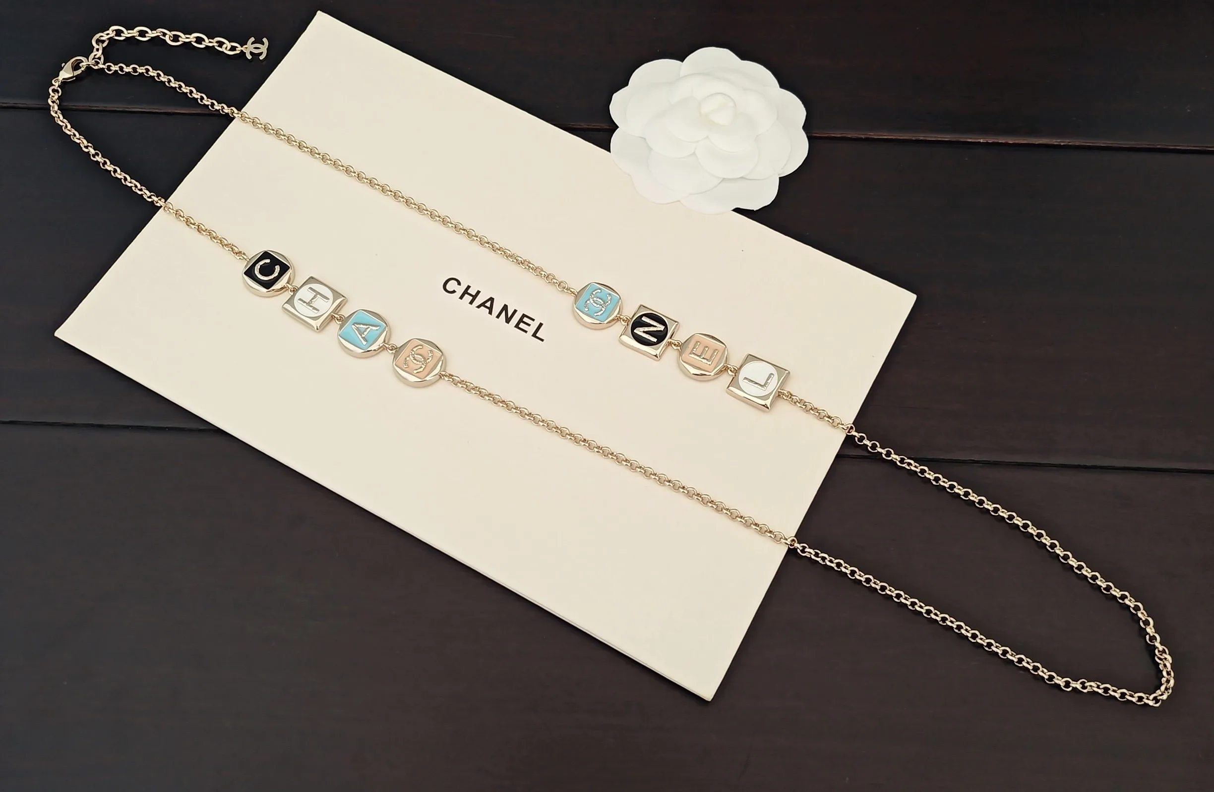 Chanel Gold-Tone CC And Multicolor Resin Sautoir Necklace