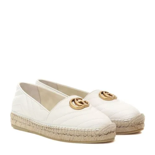 Gucci Leather Espadrille With Double G White 551890 Bko00 1000 Main image