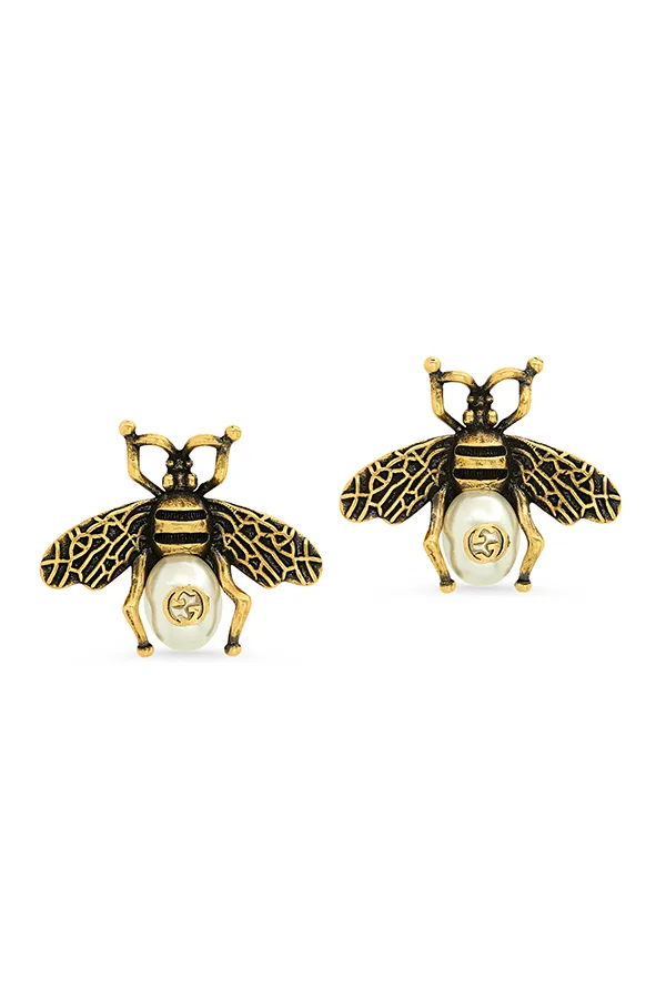 Gucci GG Bee Pearl Gold Earrings Main image