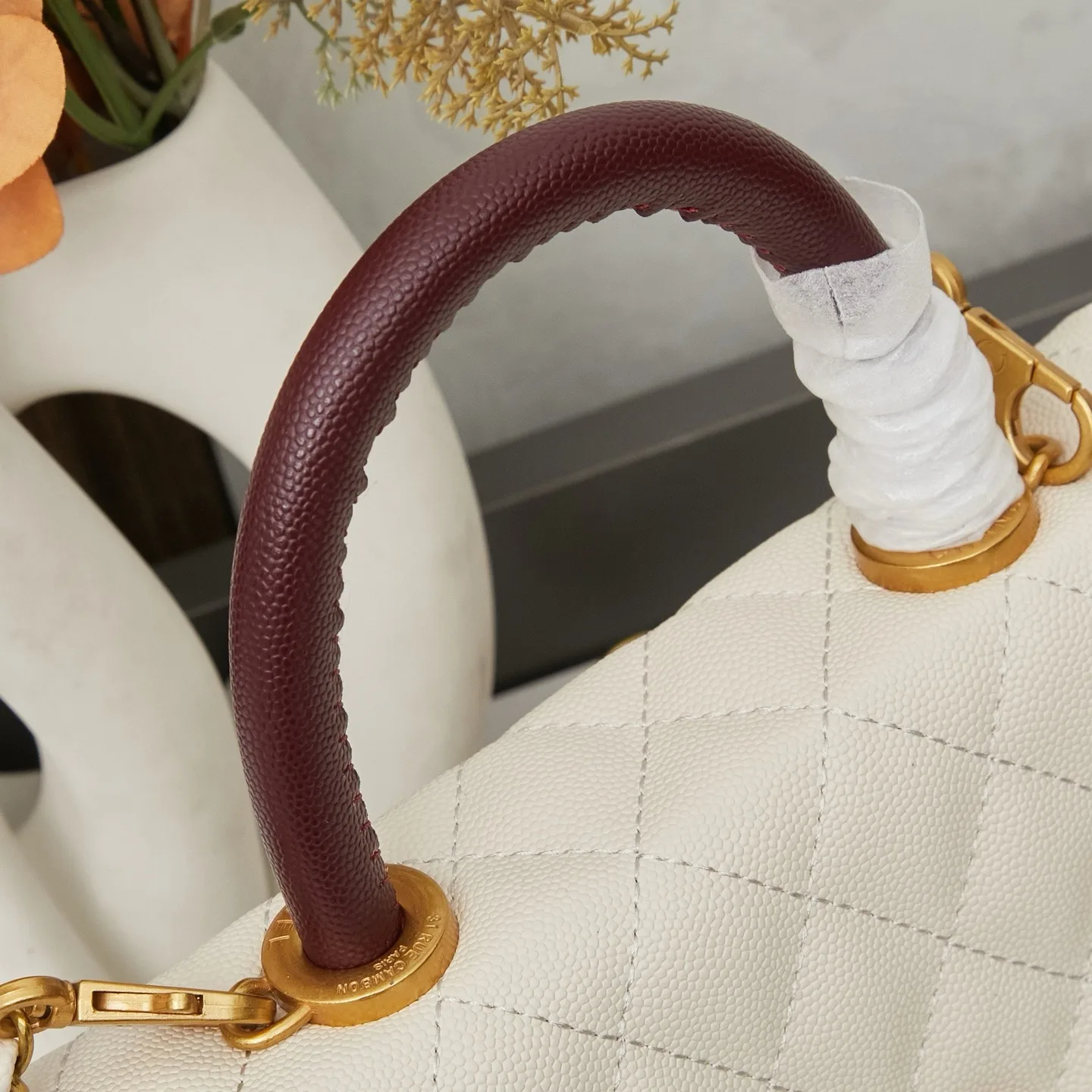 Chanel Off White Caviar Quilted Mini Coco Handle Flap Gold Hardware Secondary image