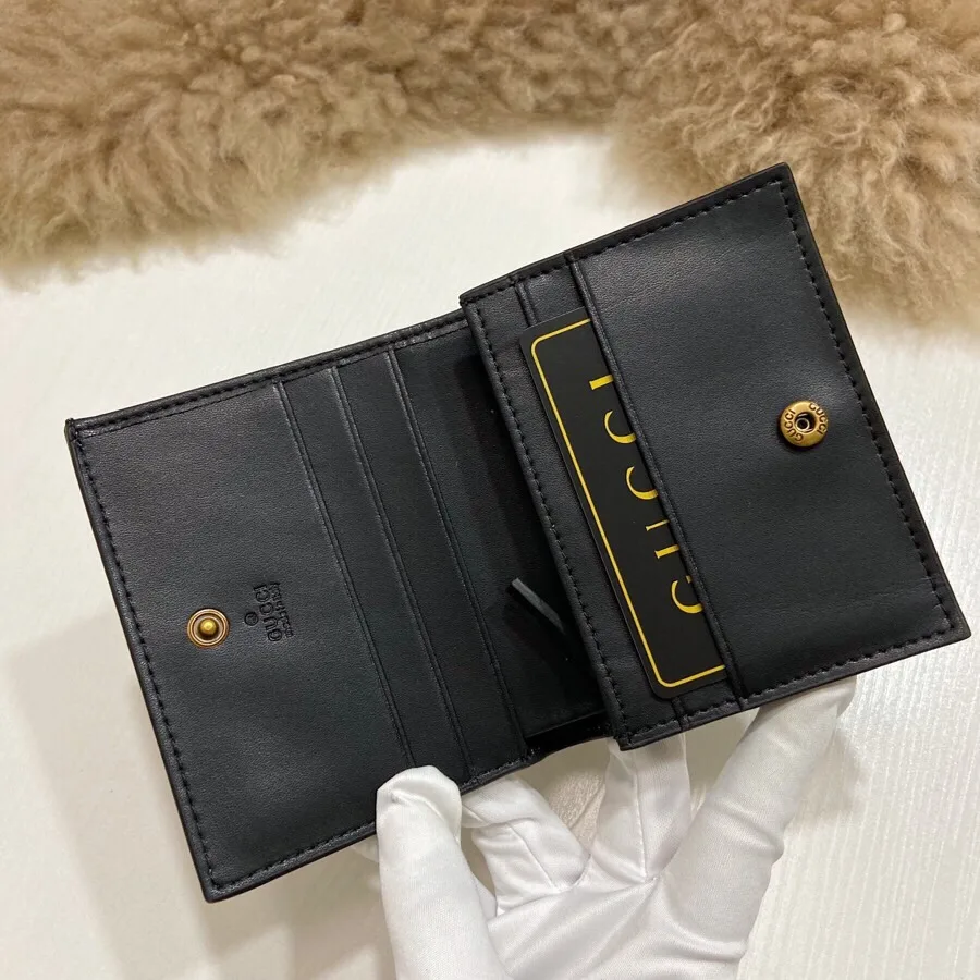 Gucci Supreme Canvas Card Case Wallet With Cherries Black Leather Inside 10Cm 476050 Secondary image
