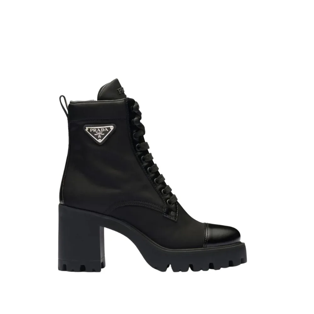 Prada Logo Plaque Ankle Boots Black Main image