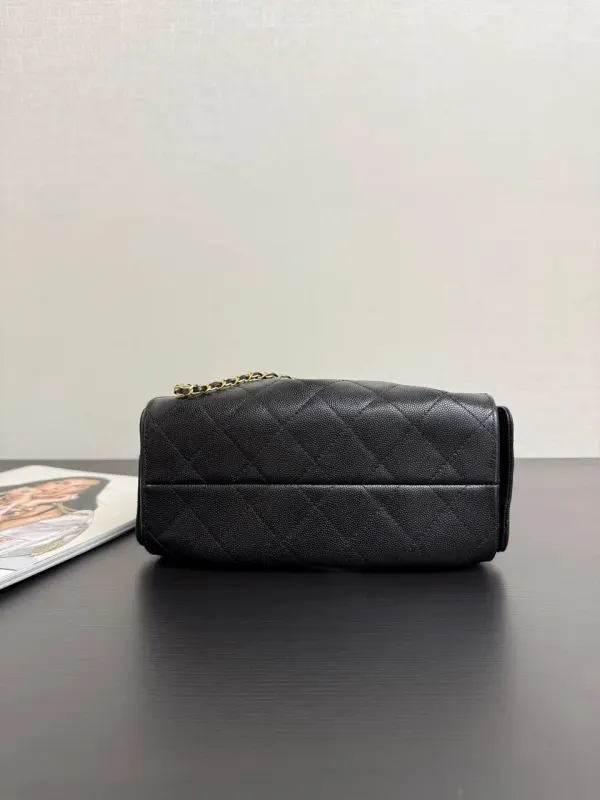 Chanel 22 Mini Hobo Bag Black Caviar Leather Gold Hardware