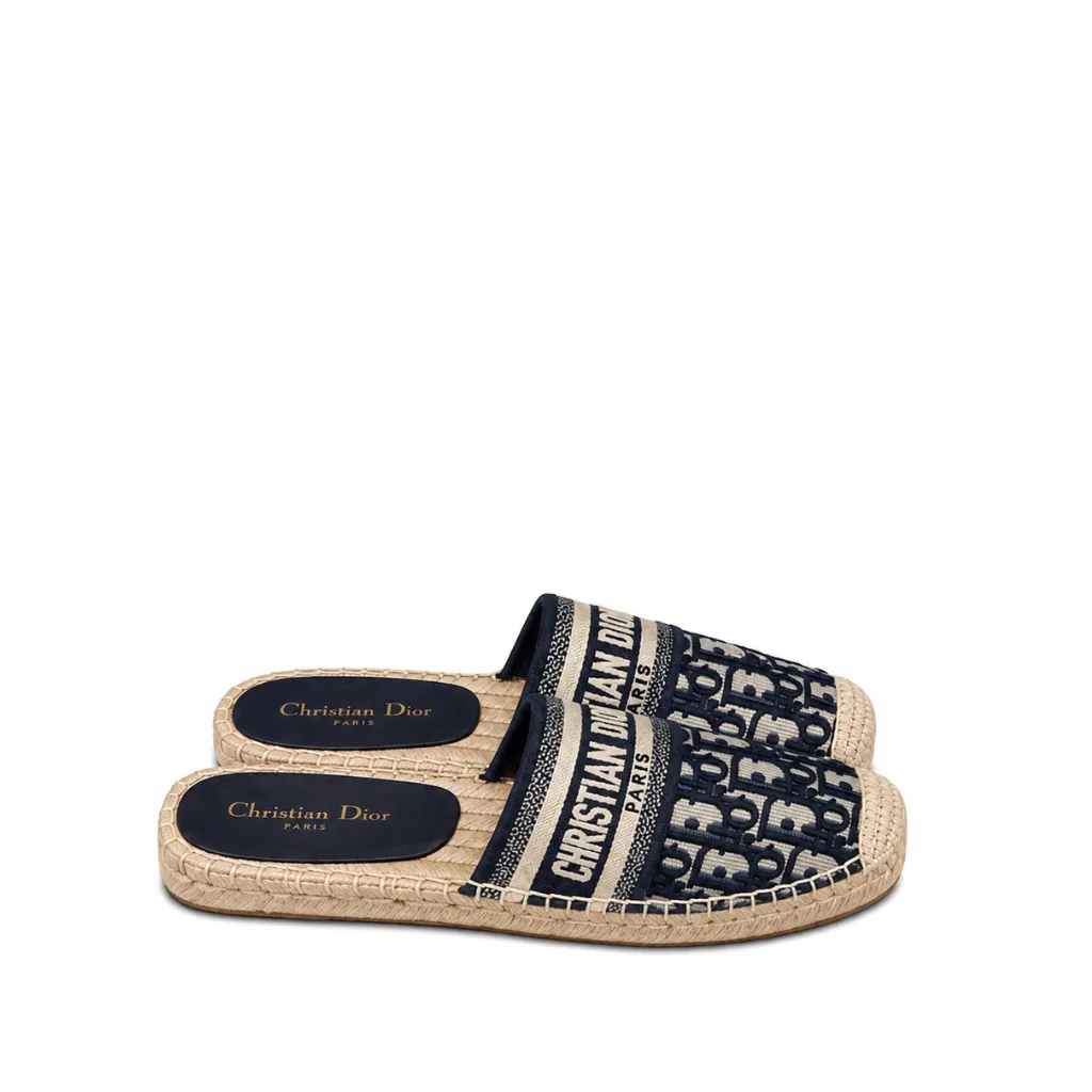 Dior Deep Blue Oblique Canvas Granville Espadrille Mules Main image
