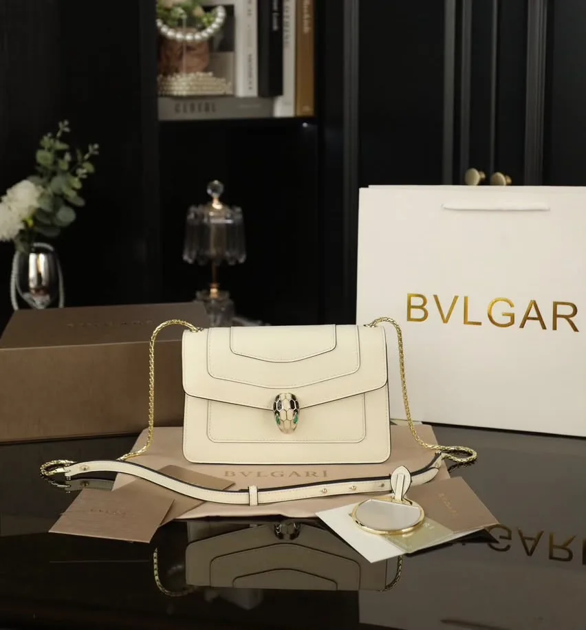 Bvlgari Off White Leather Serpenti Forever Flap Shoulder Bag Secondary image