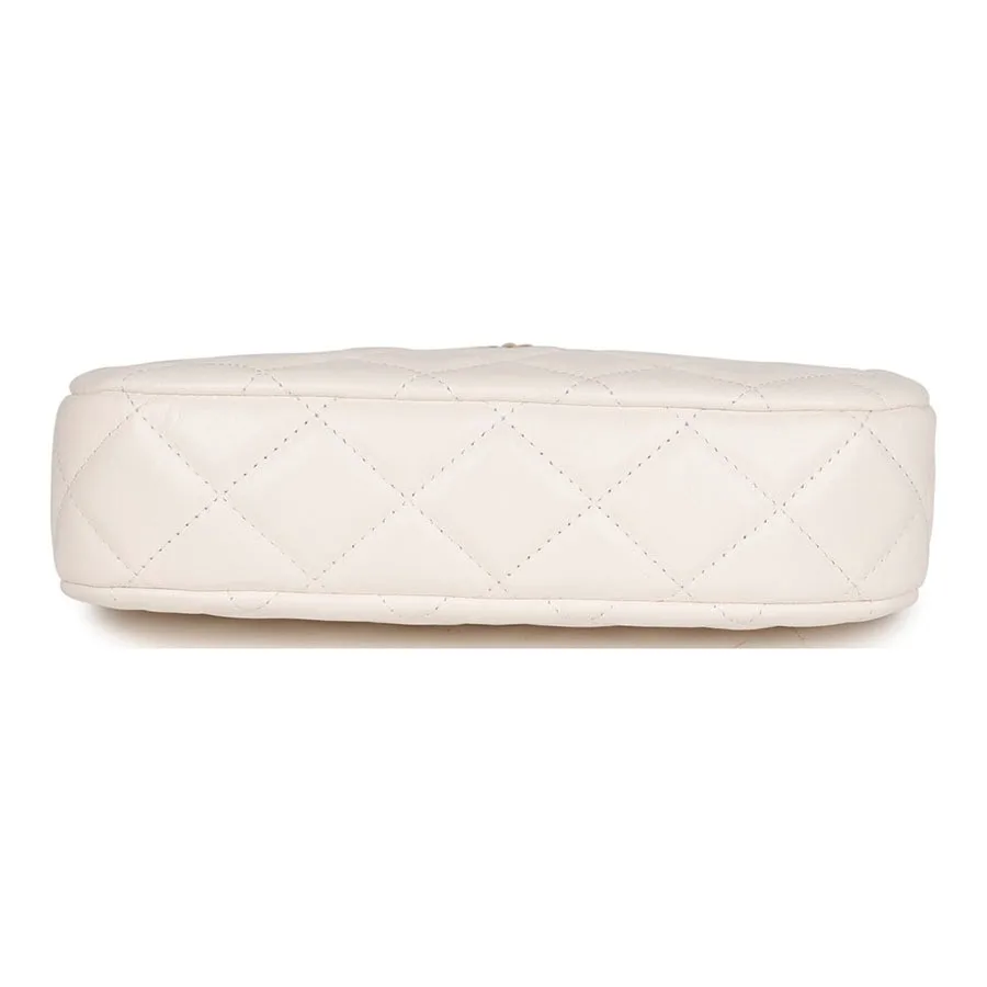 Chanel 19 Hobo Bag White Aged Calfskin Brushed Gold Hardware