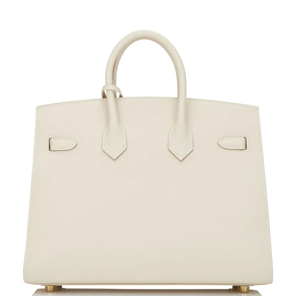 H Birkin Sellier 25 Craie Epsom Gold Hardware