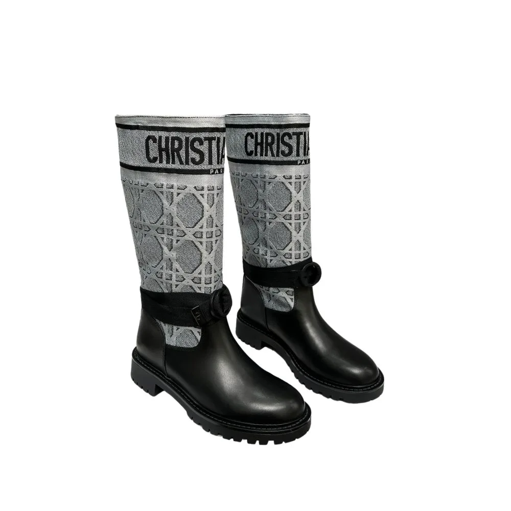 Dior D Major Boot Calfskin And Cannage Tweed Black And White Kci981Cwy S17X Main image