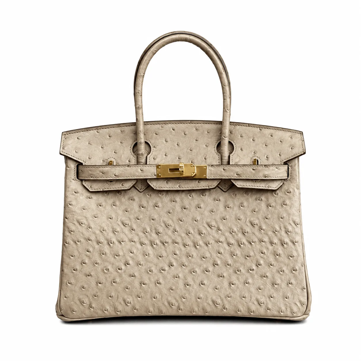 H Birkin 30 Beige Ostrich Pattern Gold Hardware Main image