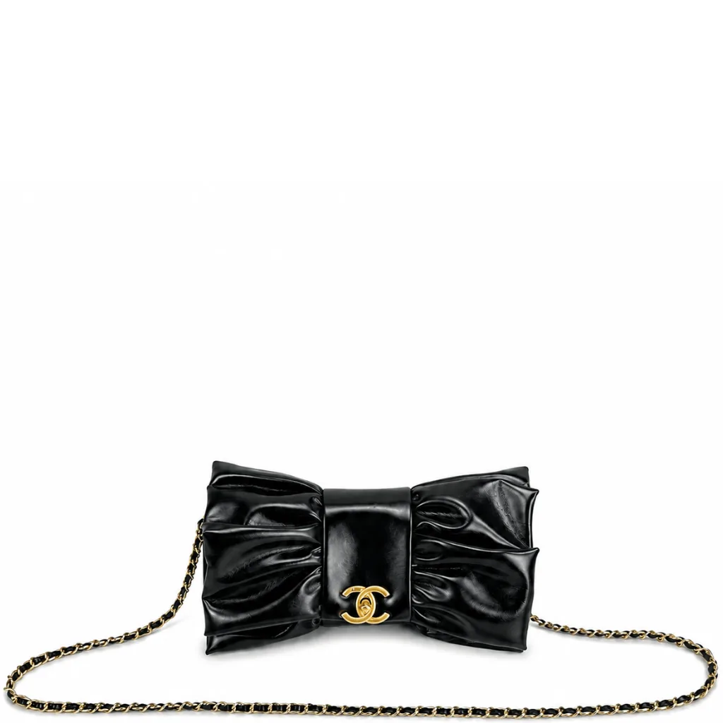 Chanel Ribbon Clutch In Black With Gold Hardware Main image
