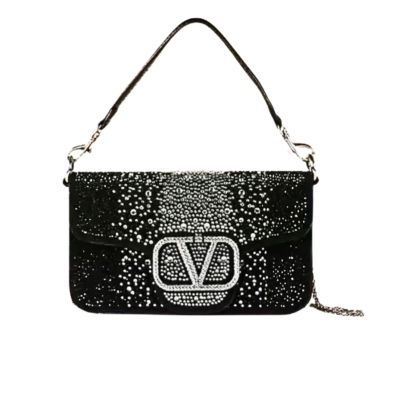Valentino Loco Small Vlogo Shoulder Bag Black 20Cm Main image