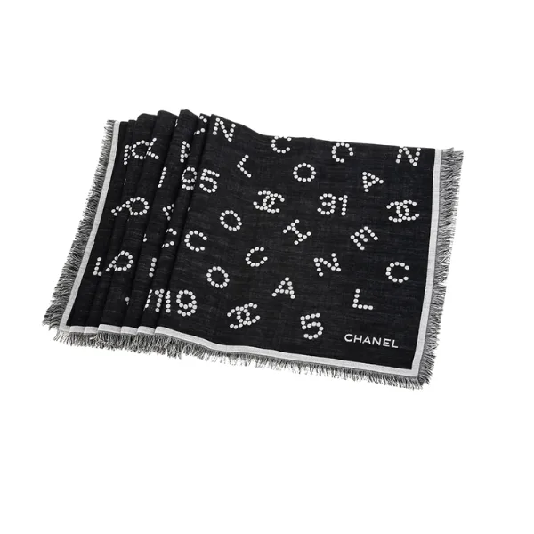 Chanel CC With Pink Flower Square Scarf White 90cm Main image