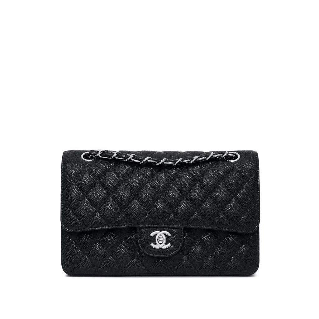 Chanel Classic Grain Silver Hardware Handbag Black A01112 Main image