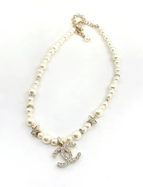 Chanel CC Pearl And Strass Star Sautoir Necklace