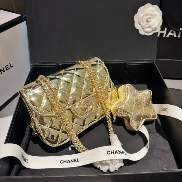 Chanel Mini Flap Bag Star Coin Purse Yellow Gold 24Cm As4646 B14873 Nt671
