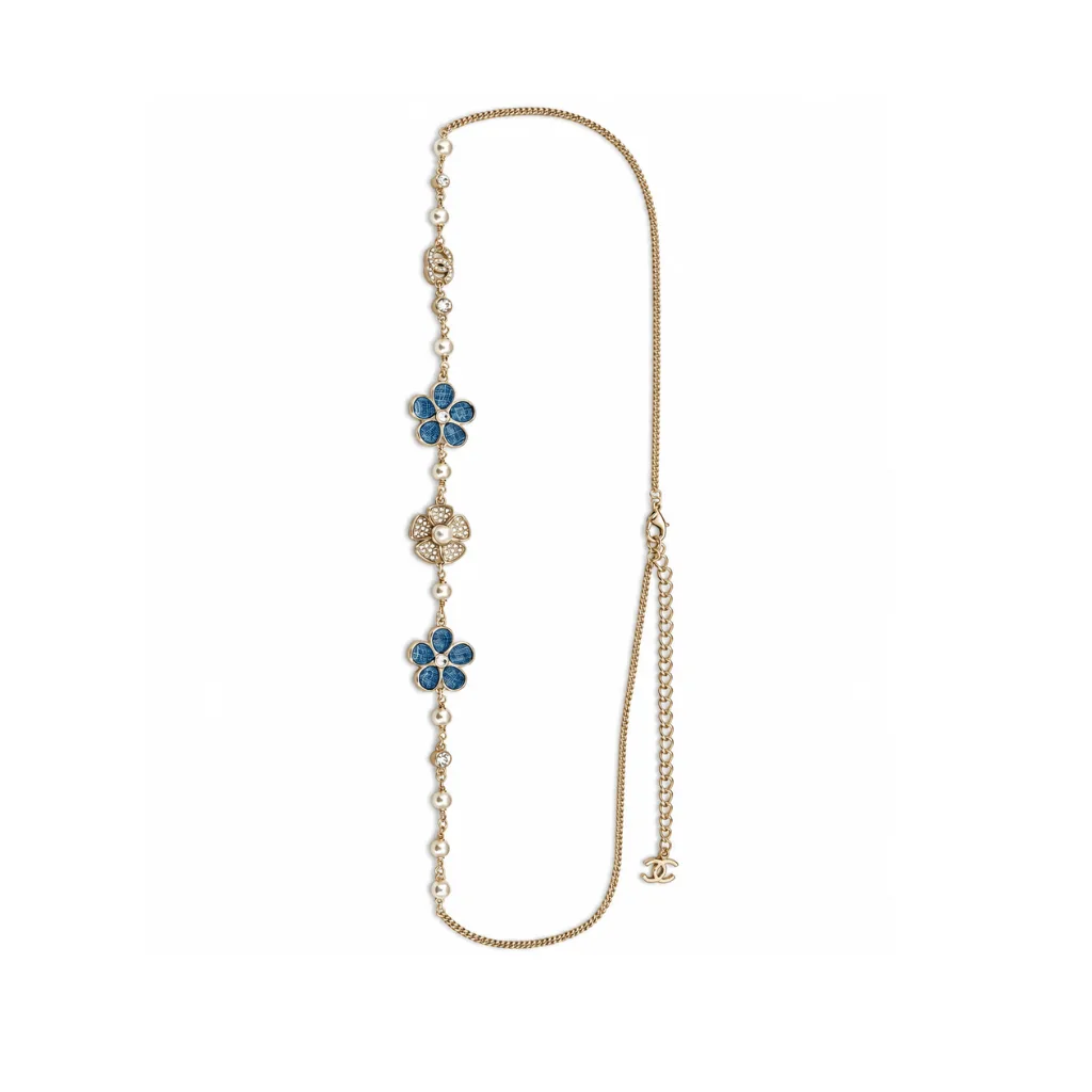 Chanel Blue Floral Convertible Chain Belt And Necklace Main image
