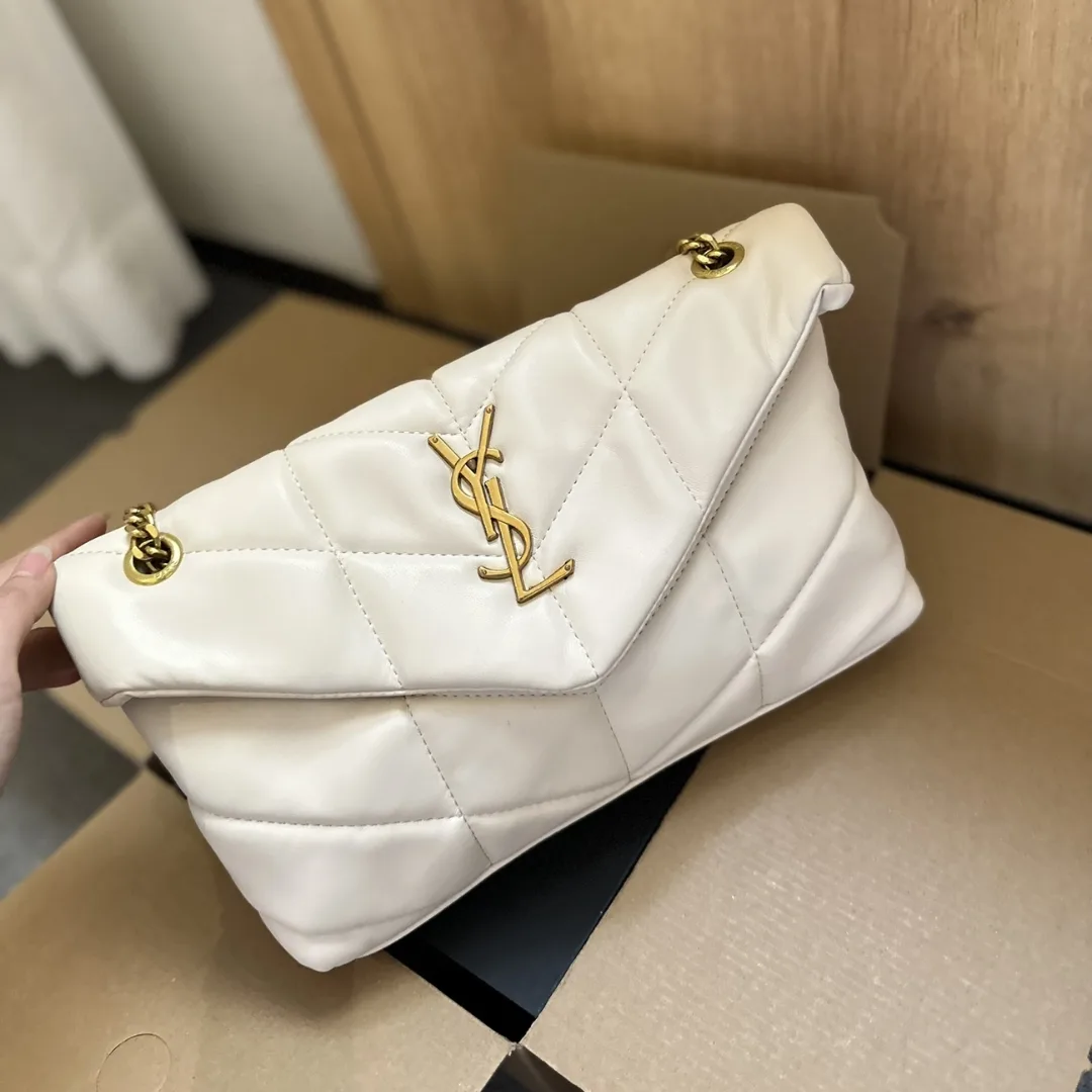 Saint Laurent Loulou Puffer Small Shoulder Bag In Soft Cream 28Cm Secondary image