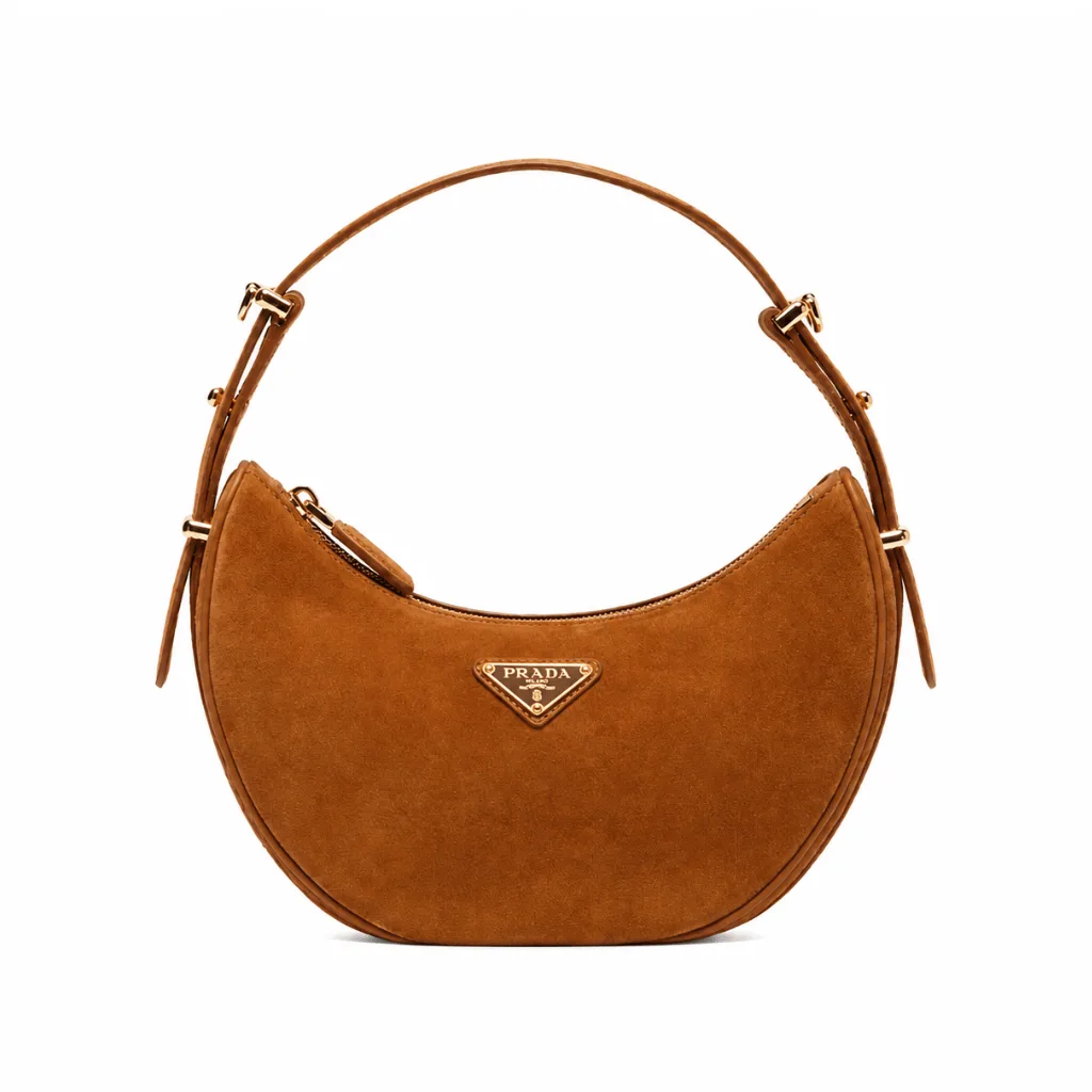 Prada Women’s Brown Arque Suede Shoulder Bag Main image