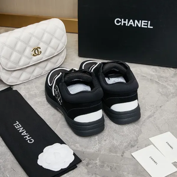 Chanel Suede Reflective Sneakers Black