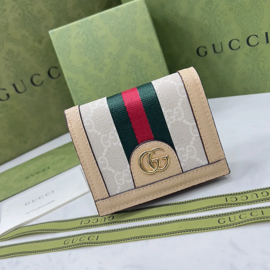 Gucci Ophidia Gg Card Case Wallet Beige And White 523155 Uulag 9682 Secondary image