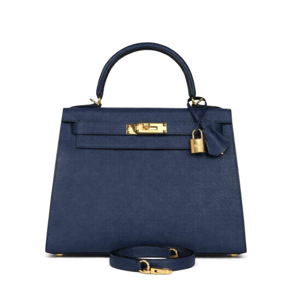 H Kelly 25 Bleu Navy Epsom With Gold Hardware Main image