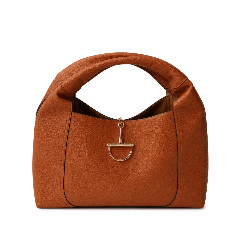 Grained Calfskin Softbit Maxi Shoulder Bag Brown Main image