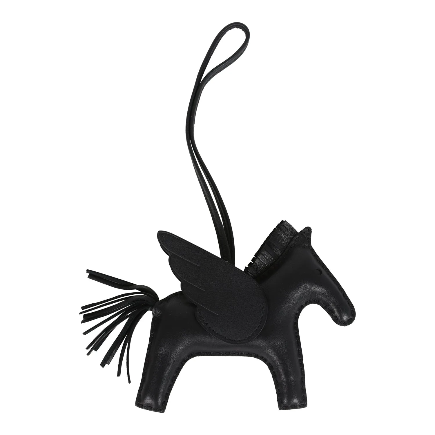Hermes Pegase Rodeo Bag Charm MM So Black Milo Lambskin