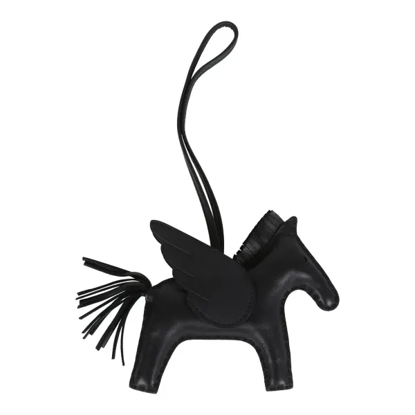 Hermes Pegase Rodeo Bag Charm MM So Black Milo Lambskin