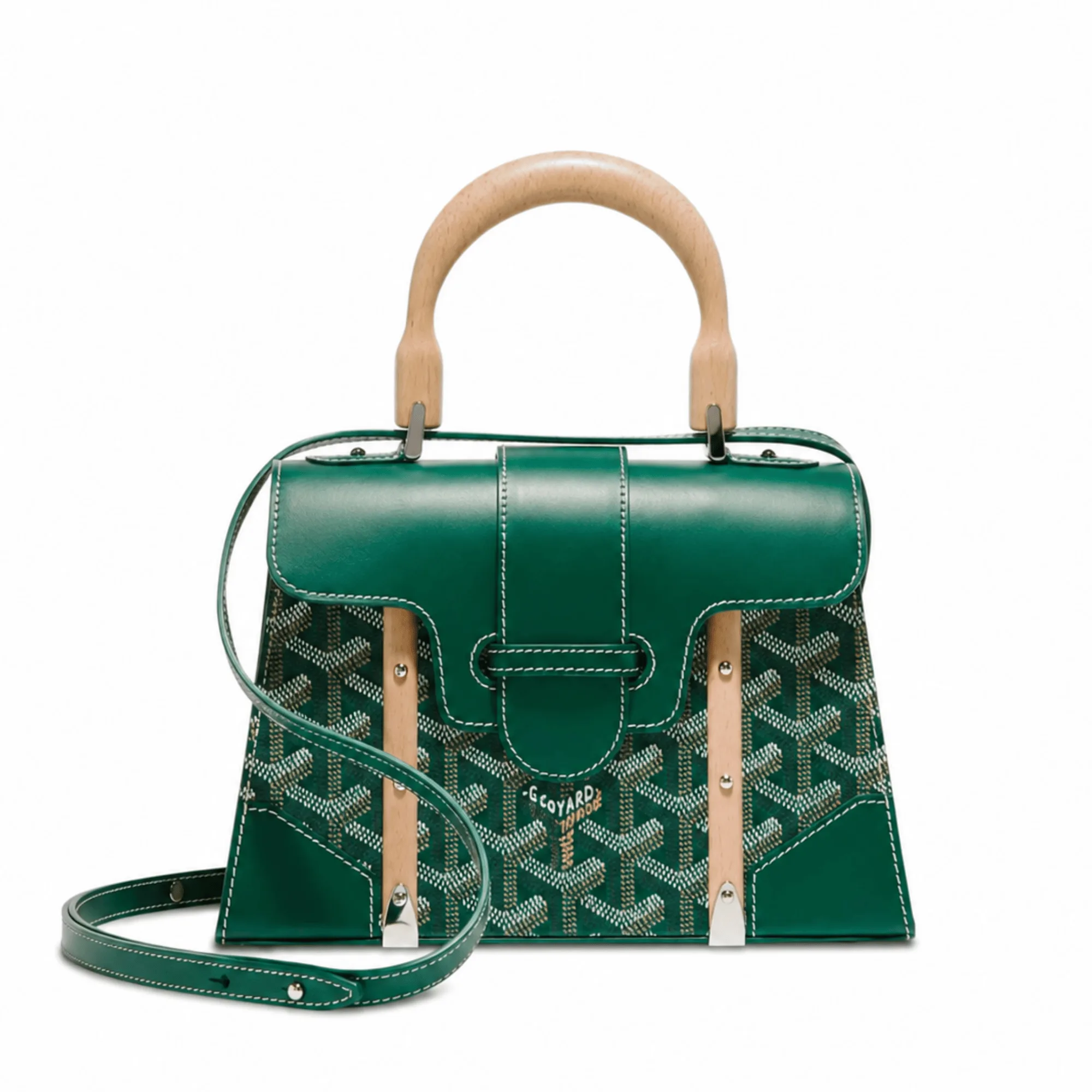 Goyard Saigon Structured Mini Green Bag In Goyardine Canvas Main image