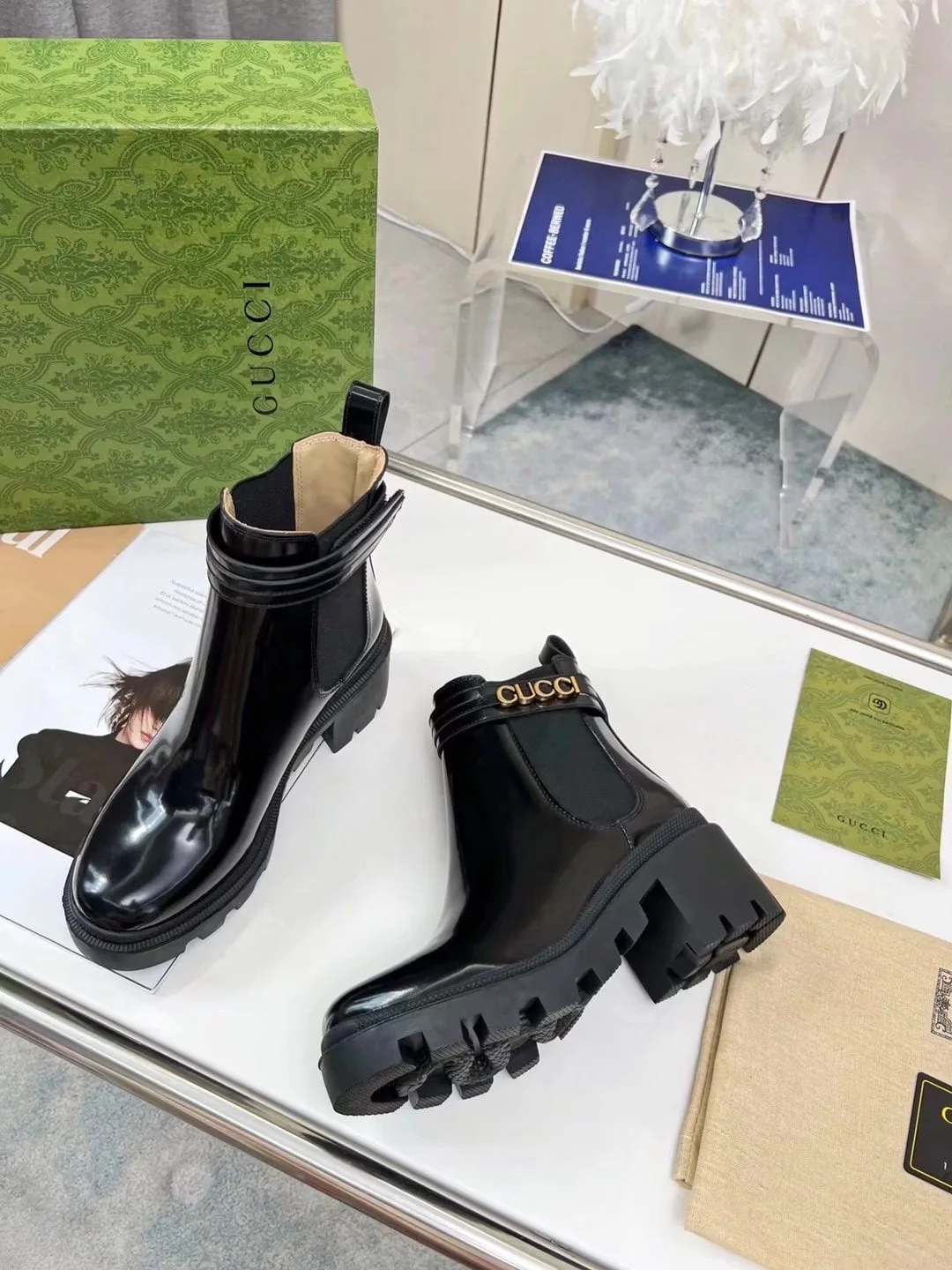 Gucci Women’s Ankle Boot With Logo Black 730064 Aabk6 1000 Secondary image