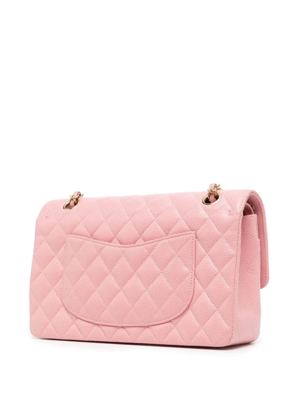 Chanel Light Pink Quilted Caviar Medium Classic Double Flap Light Gold Hardware