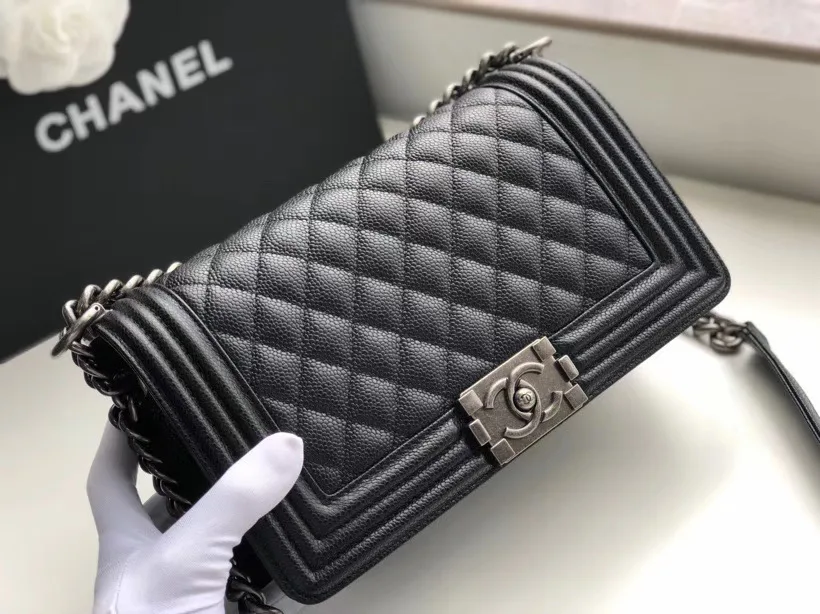 Chanel Boy Quilted Caviar Ruthenium-tone Small Black Secondary image